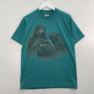 Men's Green and Blue T-shirt